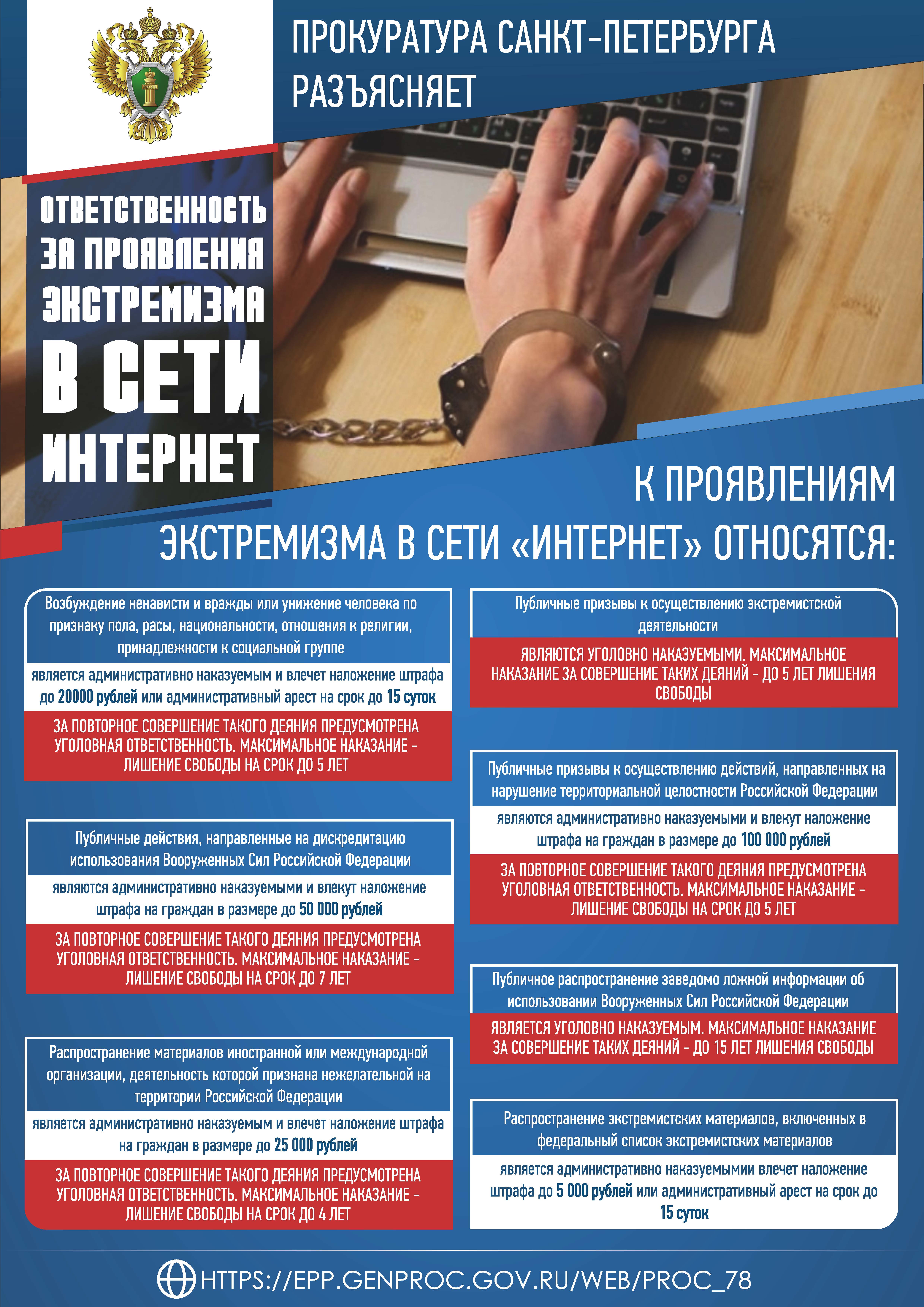 Ответственность за проявления экстремизма в сети Интернет